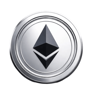 Vznášející se grafický prvek kryptoměnové mince Ethereum ETH